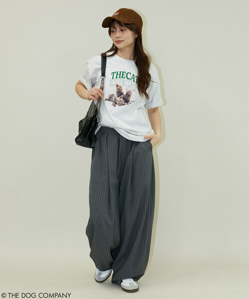 PUBLUX(パブリュクス)の「PUBLUX/パブリュクス THE DOG / THE CAT カレッジ風 Tシャツ 限定展開(Tシャツ/カットソー・レディース・ネイビー/ライトグレー/チャコールグレー/オフホワイト・フリ-)」の18枚目の写真