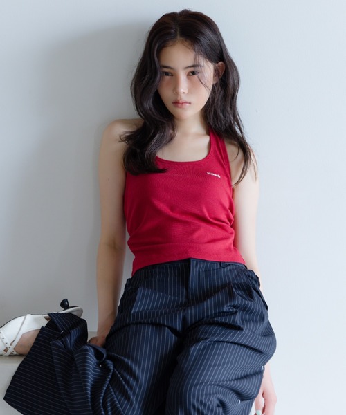 haek(ハク)の「logo halter neck tank/ロゴホルターネックタンク(タンクトップ・レディース・ブラック/レッド・FREE)」の2枚目の写真