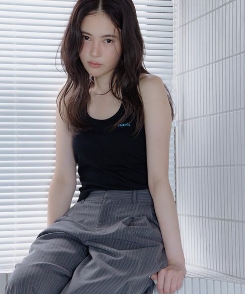 haek(ハク)の「logo halter neck tank/ロゴホルターネックタンク(タンクトップ・レディース・ブラック/レッド・FREE)」の13枚目の写真