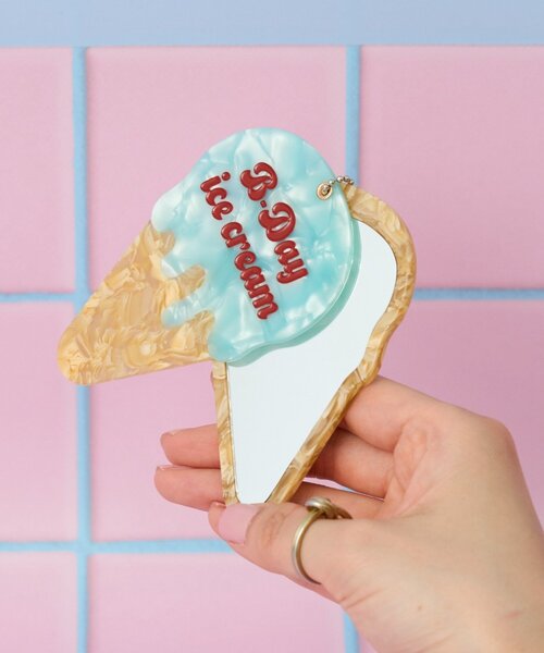 BIRTHDAY BAR(バースデイバー)の「B-DAYアイスクリーム アセチミラー(手鏡/メイクミラー・レディース・ブルー/ピンク・0)」の8枚目の写真