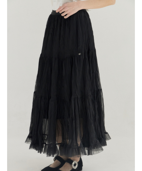 Sorry,Too Much Love（ソーリートゥーマッチラブ）の「Tiered Tulle Maxi Skirt_Black（スカート・レディース・その他・FREE）」の2枚目の写真