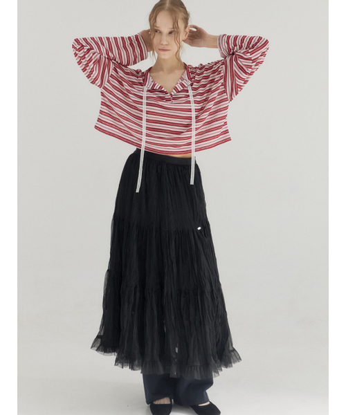 Sorry,Too Much Love（ソーリートゥーマッチラブ）の「Tiered Tulle Maxi Skirt_Black（スカート・レディース・その他・FREE）」の3枚目の写真