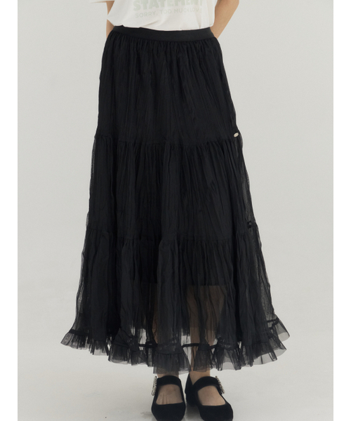 Sorry,Too Much Love（ソーリートゥーマッチラブ）の「Tiered Tulle Maxi Skirt_Black（スカート・レディース・その他・FREE）」の5枚目の写真