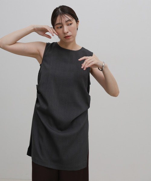 select MOCA(セレクトモカ)の「サイドタックチュニックブラウス(シャツ/ブラウス・レディース・グレー/ブラック/グレイッシュベージュ・FREE)」の21枚目の写真