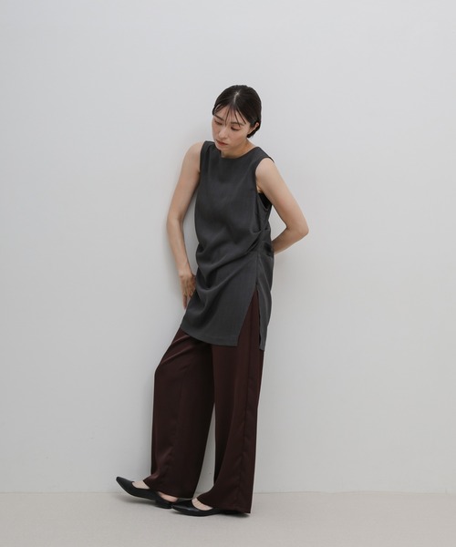 select MOCA(セレクトモカ)の「サイドタックチュニックブラウス(シャツ/ブラウス・レディース・グレー/ブラック/グレイッシュベージュ・FREE)」の5枚目の写真