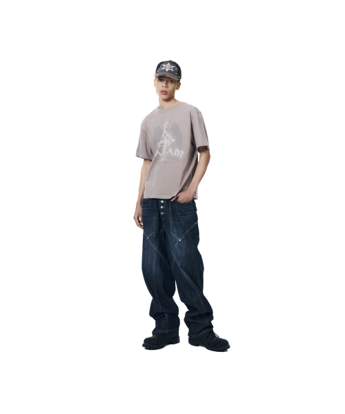 AAKAM(アーカム)の「Oblique Incision Denim Pants (Blue)(デニムパンツ・レディース・その他・1/2)」の14枚目の写真