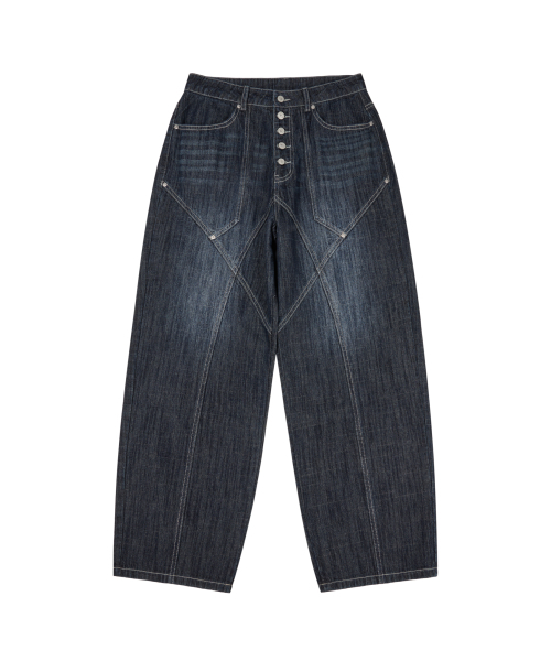 AAKAM(アーカム)の「Oblique Incision Denim Pants (Blue)(デニムパンツ・レディース・その他・1/2)」の15枚目の写真