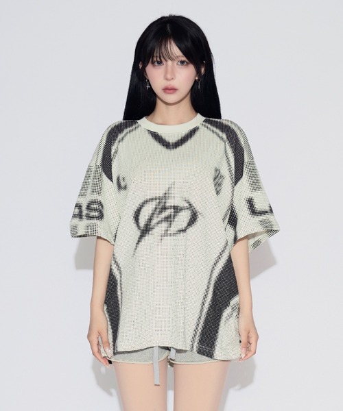 tinkerend(ティンカーエンド)の「Pixel Flow T-Shirt / ピクセルフローTシャツ ユニフォーム風(Tシャツ/カットソー・レディース・ブラック/ブルー・FREE)」の18枚目の写真