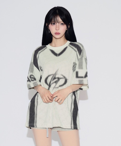 tinkerend(ティンカーエンド)の「Pixel Flow T-Shirt / ピクセルフローTシャツ ユニフォーム風(Tシャツ/カットソー・レディース・ブラック/ブルー・FREE)」の19枚目の写真