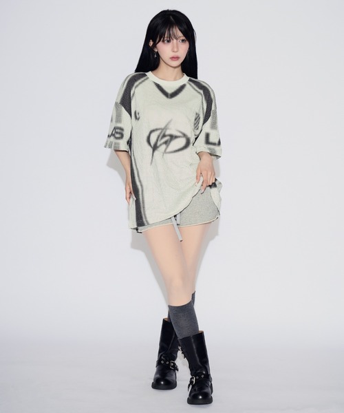 tinkerend(ティンカーエンド)の「Pixel Flow T-Shirt / ピクセルフローTシャツ ユニフォーム風(Tシャツ/カットソー・レディース・ブラック/ブルー・FREE)」の12枚目の写真