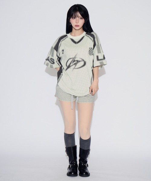 tinkerend(ティンカーエンド)の「Pixel Flow T-Shirt / ピクセルフローTシャツ ユニフォーム風(Tシャツ/カットソー・レディース・ブラック/ブルー・FREE)」の11枚目の写真