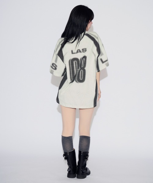 tinkerend(ティンカーエンド)の「Pixel Flow T-Shirt / ピクセルフローTシャツ ユニフォーム風(Tシャツ/カットソー・レディース・ブラック/ブルー・FREE)」の14枚目の写真