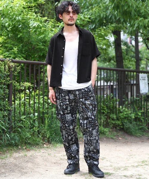 LUXSTYLE(ラグスタイル)の「楊柳半袖シャツ(シャツ/ブラウス・メンズ・チャコール/ホワイト/ブラック・L/M)」の21枚目の写真
