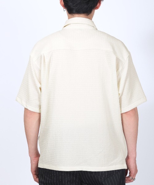LUXSTYLE(ラグスタイル)の「楊柳半袖シャツ(シャツ/ブラウス・メンズ・チャコール/ホワイト/ブラック・L/M)」の13枚目の写真