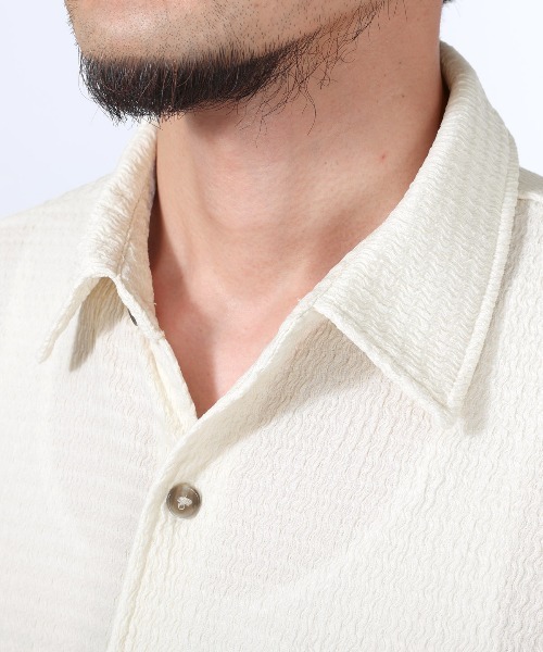 LUXSTYLE(ラグスタイル)の「楊柳半袖シャツ(シャツ/ブラウス・メンズ・チャコール/ホワイト/ブラック・L/M)」の12枚目の写真