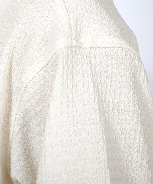 LUXSTYLE(ラグスタイル)の「楊柳半袖シャツ(シャツ/ブラウス・メンズ・チャコール/ホワイト/ブラック・L/M)」の9枚目の写真