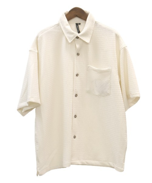 LUXSTYLE(ラグスタイル)の「楊柳半袖シャツ(シャツ/ブラウス・メンズ・チャコール/ホワイト/ブラック・L/M)」の4枚目の写真