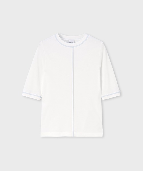 Paul Smith(ポールスミス)の「ウィメンズ コントラストステッチ 半袖カットソー / 265028 J290(Tシャツ/カットソー・レディース・ブラック/ブラウン/ホワイト・MEDIUM)」の1枚目の写真