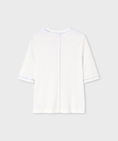 Paul Smith(ポールスミス)の「ウィメンズ コントラストステッチ 半袖カットソー / 265028 J290(Tシャツ/カットソー・レディース・ブラック/ブラウン/ホワイト・MEDIUM)」の4枚目の写真