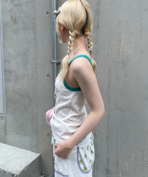 HELLO.SANFRANCISCO(ハローサンフランシスコ)の「【HELLO.SANFRANCISCO】アソート柄カップ付キャミ(キャミソール・レディース・イエロー/ピンク/グリーン・ONE SIZE)」の6枚目の写真