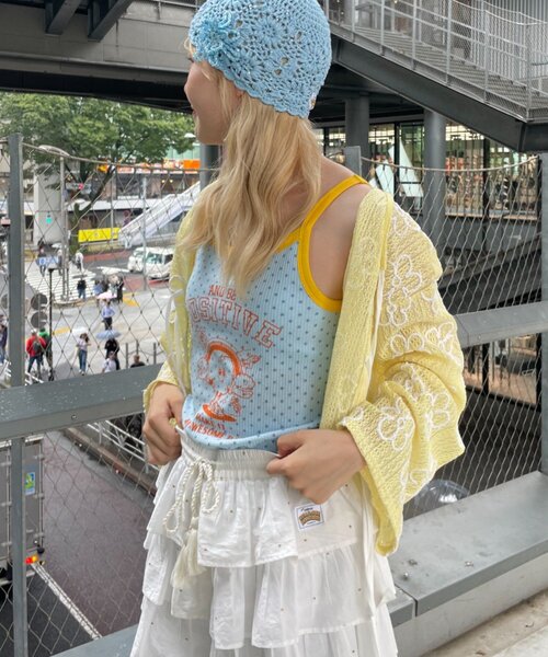 HELLO.SANFRANCISCO(ハローサンフランシスコ)の「【HELLO.SANFRANCISCO】アソート柄カップ付キャミ(キャミソール・レディース・イエロー/ピンク/グリーン・ONE SIZE)」の12枚目の写真