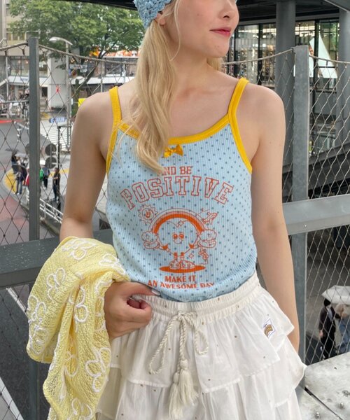 HELLO.SANFRANCISCO(ハローサンフランシスコ)の「【HELLO.SANFRANCISCO】アソート柄カップ付キャミ(キャミソール・レディース・イエロー/ピンク/グリーン・ONE SIZE)」の14枚目の写真