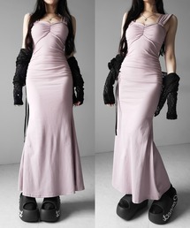 【 2color 】シャーリングロングタイトマーメイドキャミワンピ / shirring long tight mermaid cami onepiece