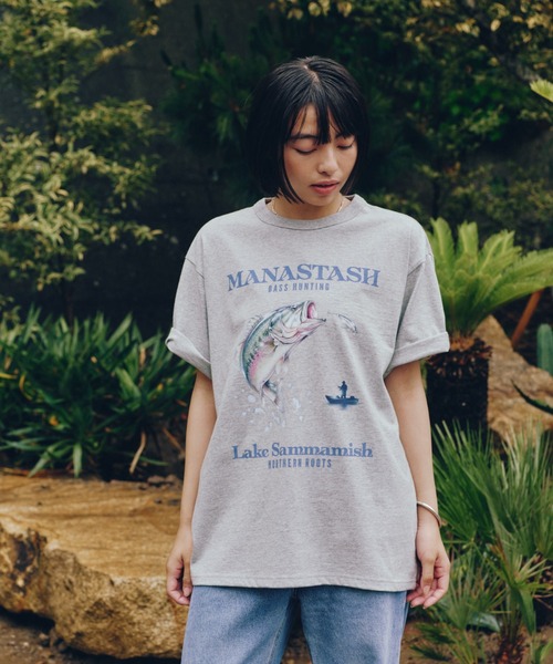 MANASTASH(マナスタッシュ)の「MANASTASH/マナスタッシュ/LAKE SAMMAMISH TEE(Tシャツ/カットソー・メンズ・ホワイト/グレー・X-LARGE/LARGE/MEDIUM/XX-LARGE)」の5枚目の写真