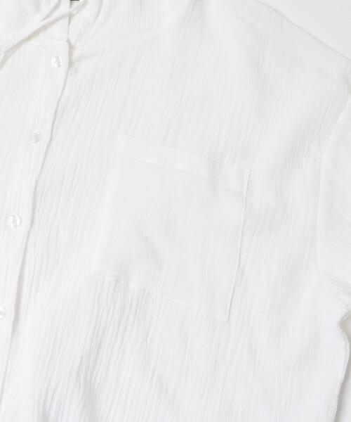 ITEMS URBANRESEARCH(アイテムズ アーバンリサーチ)の「フードクロップドワッシャーシャツ(シャツ/ブラウス・レディース・チャコールグレー/ホワイト/カーキ・FREE)」の12枚目の写真