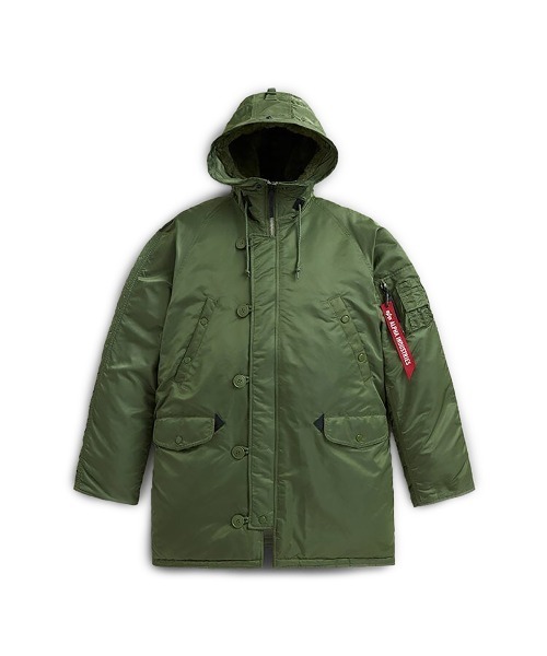 Alpha Industries(アルファインダストリーズ)の「Alpha Industries/アルファインダストリーズ/N-3B HERITAGE FIT PARKA/N-3Bヘリテージフィットパーカー(ミリタリージャケット・メンズ・ブラック/セージグリーン・S/M/L/2XL/XL/XS)」の13枚目の写真