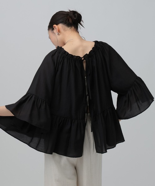LEPSIM(レプシィム)の「2WAYシアーオフショルプルオーバー 826073(シャツ/ブラウス・レディース・ブラック/アイボリー/ブラウン系その他・FREE)」の8枚目の写真