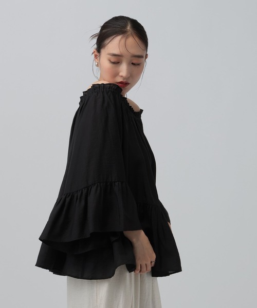 LEPSIM(レプシィム)の「2WAYシアーオフショルプルオーバー 826073(シャツ/ブラウス・レディース・ブラック/アイボリー/ブラウン系その他・FREE)」の10枚目の写真