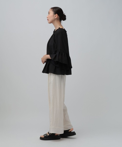 LEPSIM(レプシィム)の「2WAYシアーオフショルプルオーバー 826073(シャツ/ブラウス・レディース・ブラック/アイボリー/ブラウン系その他・FREE)」の14枚目の写真