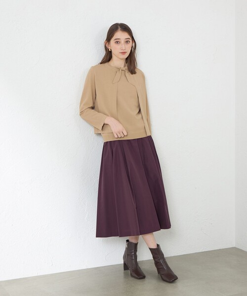 amaca(アマカ)の「【接触冷感・UV対策】ライトレーヨンストレッチ プルオーバー(Tシャツ/カットソー・レディース・ダークネイビー/ワイン/ベージュ系その他・38)」の8枚目の写真