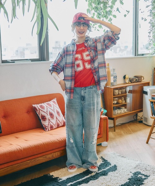 niko and...(ニコアンド)の「40ビエラレピアチェックシャツ(シャツ/ブラウス・レディース・レッド/パープル/オレンジ/イエロー/アイボリー/グリーン/ライトグレー/カーキ/ブラウン・SMALL/BIG(L)/MEDIUM)」の11枚目の写真