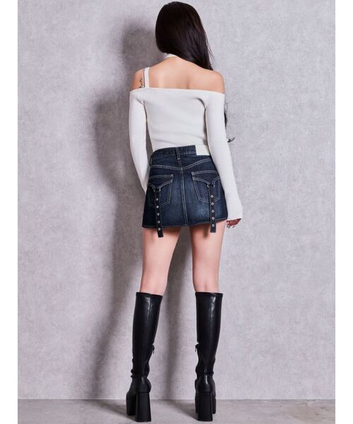 GYDA（ジェイダ）の「SymmetryGYDA bijouチョーカーニットトップス（ニット/セーター・レディース・ブラック/グレー/オフホワイト/ピンク・FREE）」の14枚目の写真