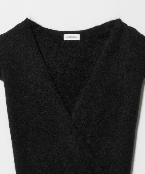 ATTISESSION(アティセッション)の「<ATTISESSION>カシュクール カップスリーブ ニット(ニット/セーター・レディース・グレー系/ターコイズブルー系/ブラック・FREE)」の21枚目の写真