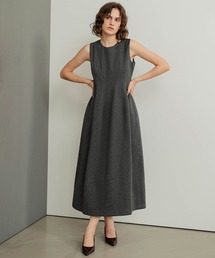 【2026AW】【M~Lサイズ展開】ノースリーブウールライクコクーンワンピース《着用動画あり》