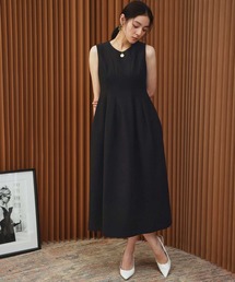 【2026AW】【M～Lサイズ展開】ノースリーブウールライクコクーンワンピース《着用動画あり》