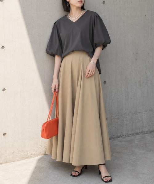 itto...(イット)の「コットン100%パフスリーブバルーン袖カットソー(Tシャツ/カットソー・レディース・ブラック/オフホワイト/ミント/グレイッシュベージュ/チャコールグレー・LL~3L/M~L/4L~5L)」の18枚目の写真