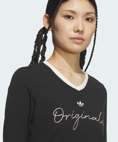 adidas(アディダス)の「P 長袖Tシャツ / ロンT / アディダスオリジナルス adidas Originals(Tシャツ/カットソー・レディース・ブラック・XX-LARGE/LARGE/MEDIUM/SMALL/X-LARGE/X-SMALL)」の4枚目の写真