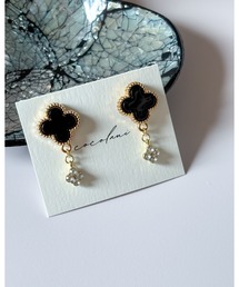 【cocolani】［金属アレルギー対応］クローバービジューピアス(MA)
