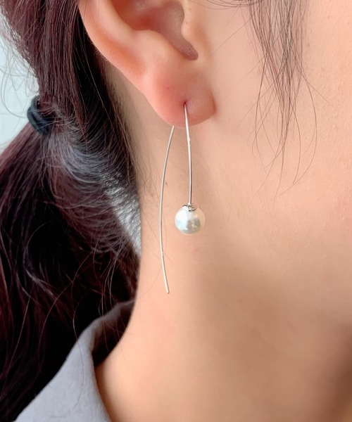 ciite' surgical stainless(シーテサージカルステンレス)の「【 金属アレルギー対応 】パールフックピアス (両耳用) サージカルステンレス(ピアス(両耳用)・レディース・シルバー/ゴールド/ピンクゴールド・FREE)」の6枚目の写真