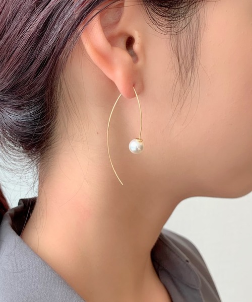 ciite' surgical stainless(シーテサージカルステンレス)の「【 金属アレルギー対応 】パールフックピアス (両耳用) サージカルステンレス(ピアス(両耳用)・レディース・シルバー/ゴールド/ピンクゴールド・FREE)」の8枚目の写真