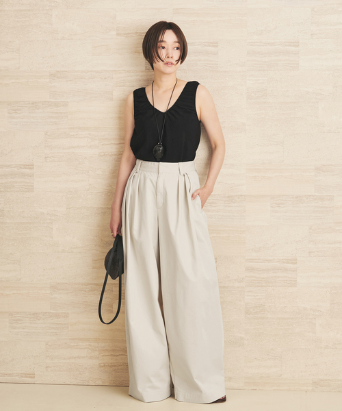 plage（プラージュ）の「《追加》R’IAM Super wide CHINO パンツ 6（チノパンツ・レディース・カーキ/アイボリー・36/34/40/38）」の3枚目の写真