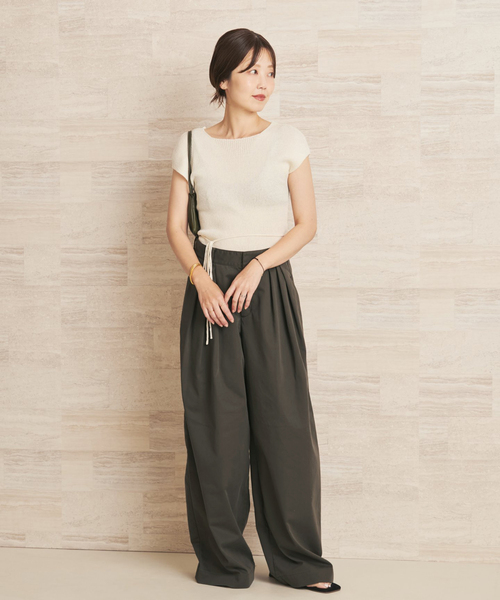 plage（プラージュ）の「《追加》R’IAM Super wide CHINO パンツ 6（チノパンツ・レディース・カーキ/アイボリー・36/34/40/38）」の5枚目の写真