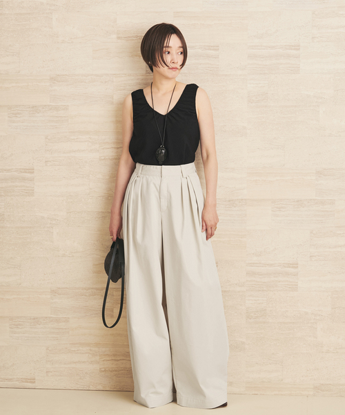 plage（プラージュ）の「《追加》R’IAM Super wide CHINO パンツ 6（チノパンツ・レディース・カーキ/アイボリー・36/34/40/38）」の6枚目の写真
