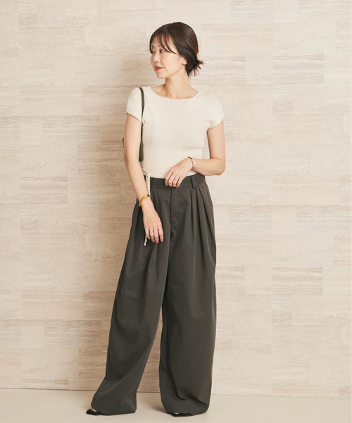 plage（プラージュ）の「《追加》R’IAM Super wide CHINO パンツ 6（チノパンツ・レディース・カーキ/アイボリー・36/34/40/38）」の18枚目の写真