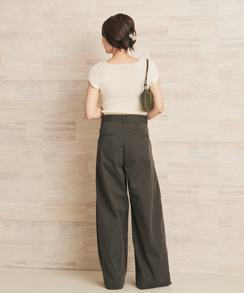plage（プラージュ）の「《追加》R’IAM Super wide CHINO パンツ 6（チノパンツ・レディース・カーキ/アイボリー・36/34/40/38）」の20枚目の写真