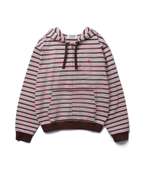 TTUDEMENT(トュードメント)の「STRIPED CLOVER HOODED ZIP-UP_BROWN STRIPE(パーカー・レディース・その他・FREE)」の3枚目の写真